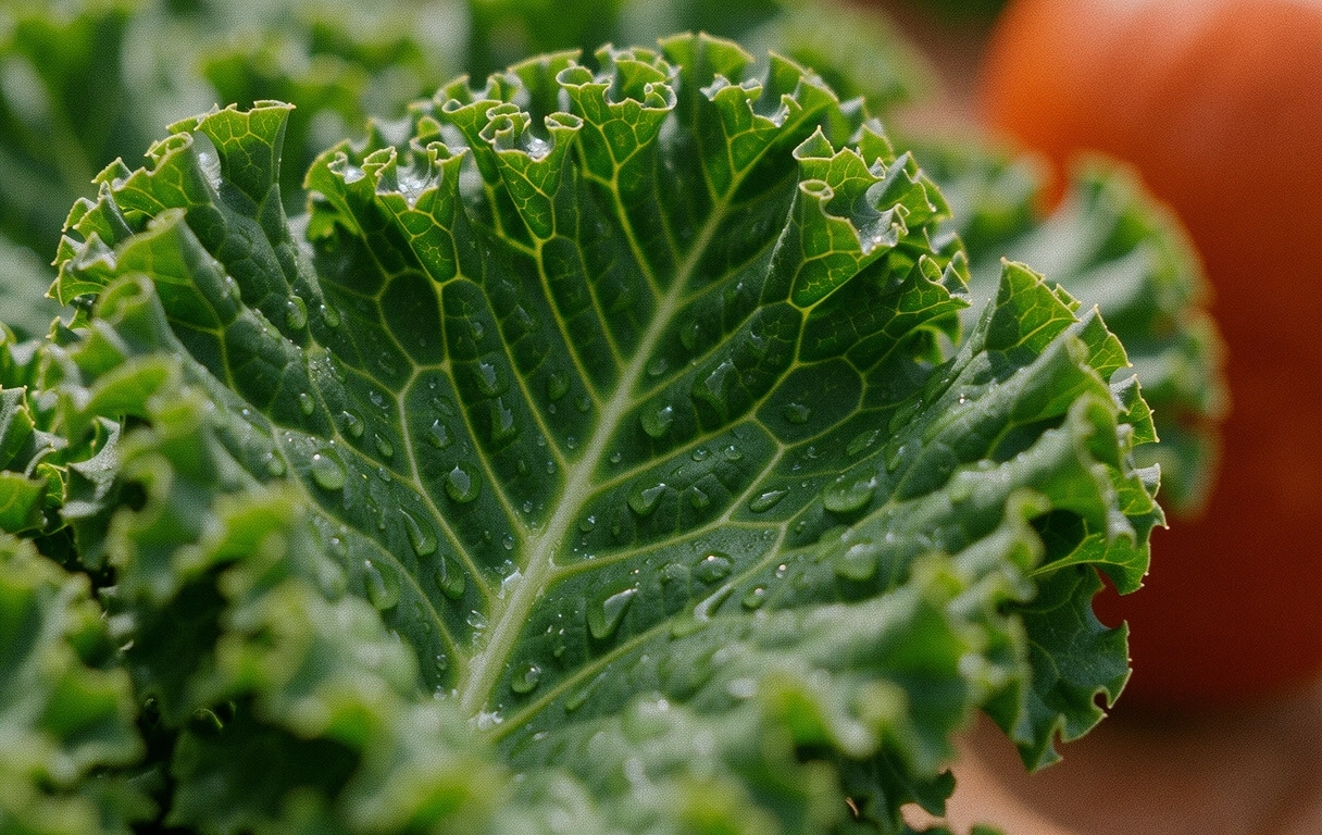 Textura frunzelor de varză kale